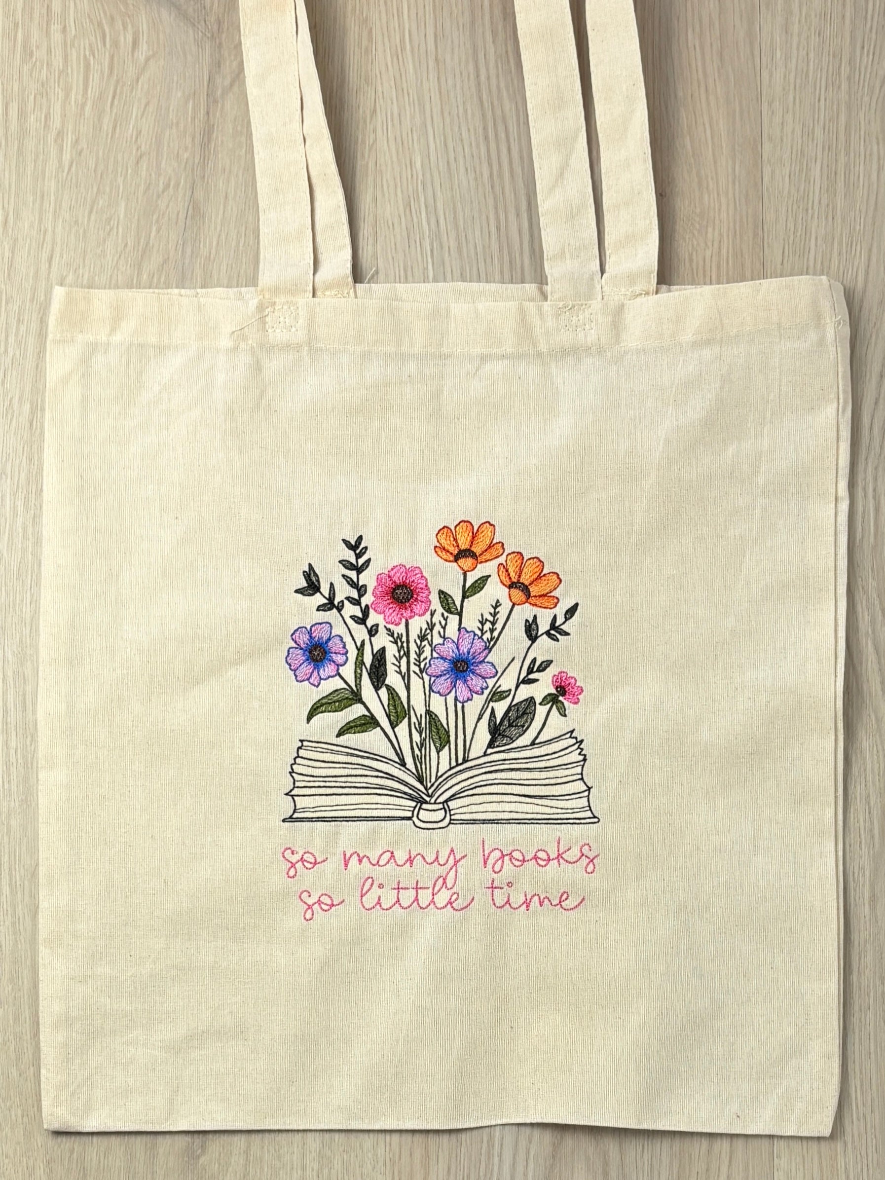 Books/Flowers Tote Bag
