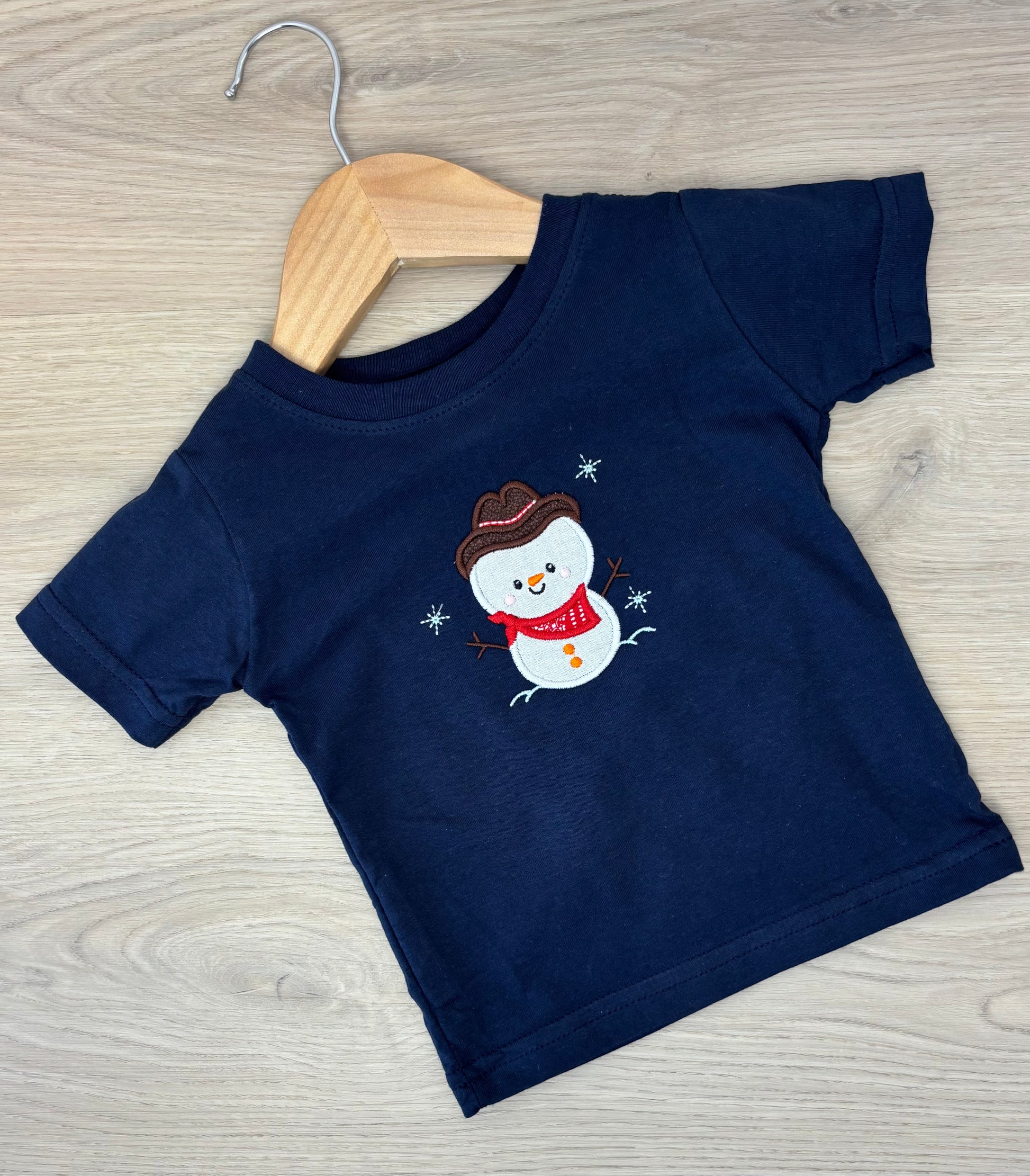 Cowboy Snowman Applique Shirt