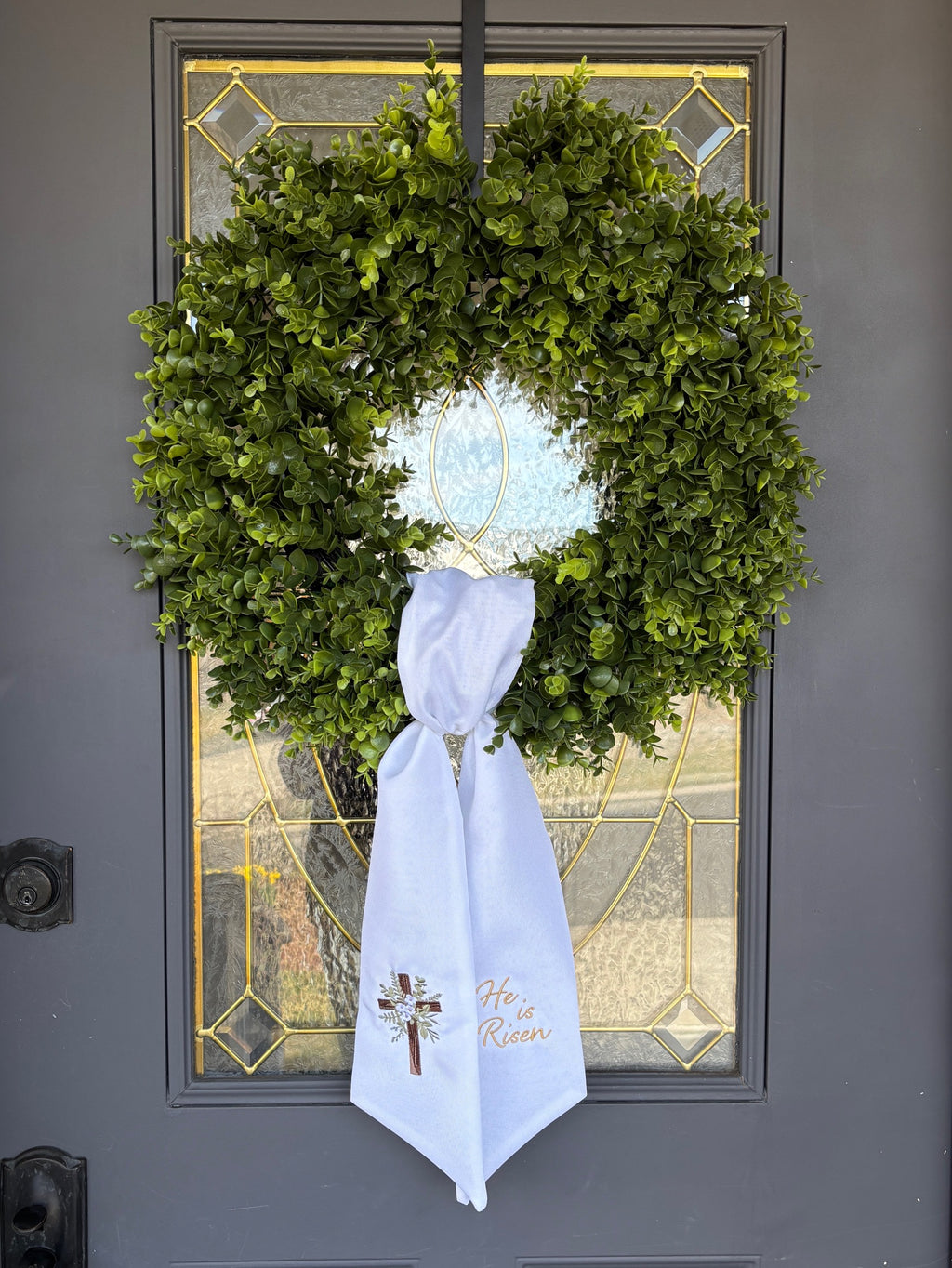 Embroidered Easter Wreath Sash
