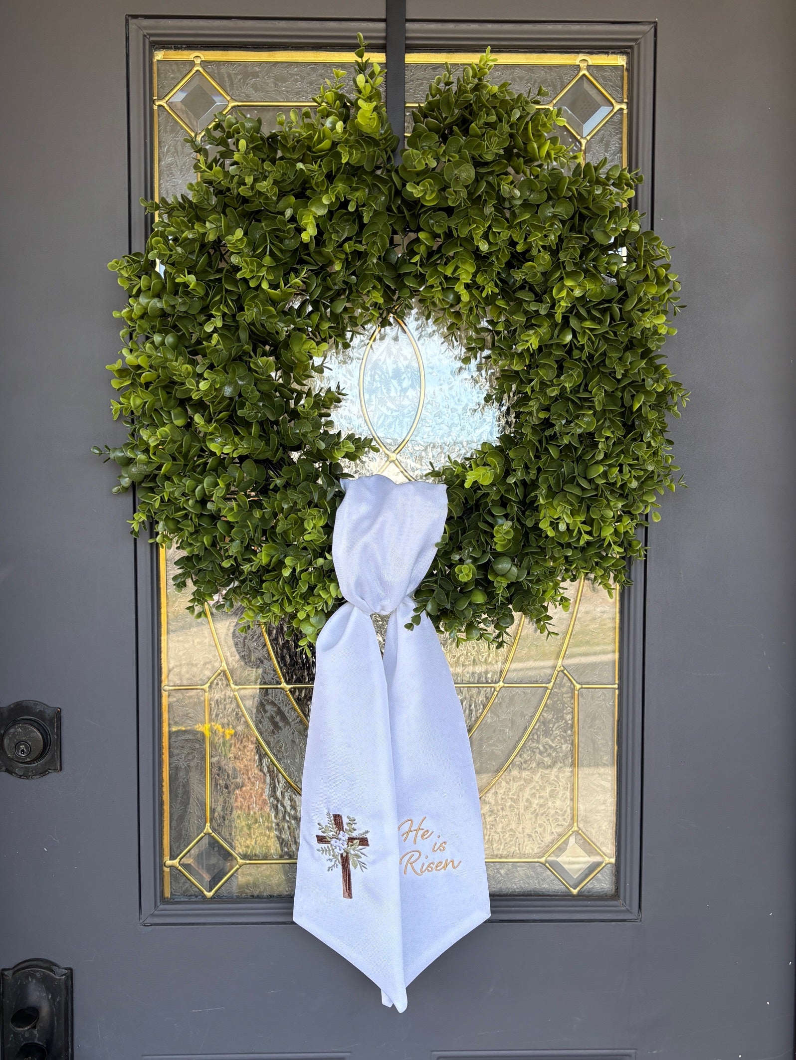 Embroidered Easter Wreath Sash