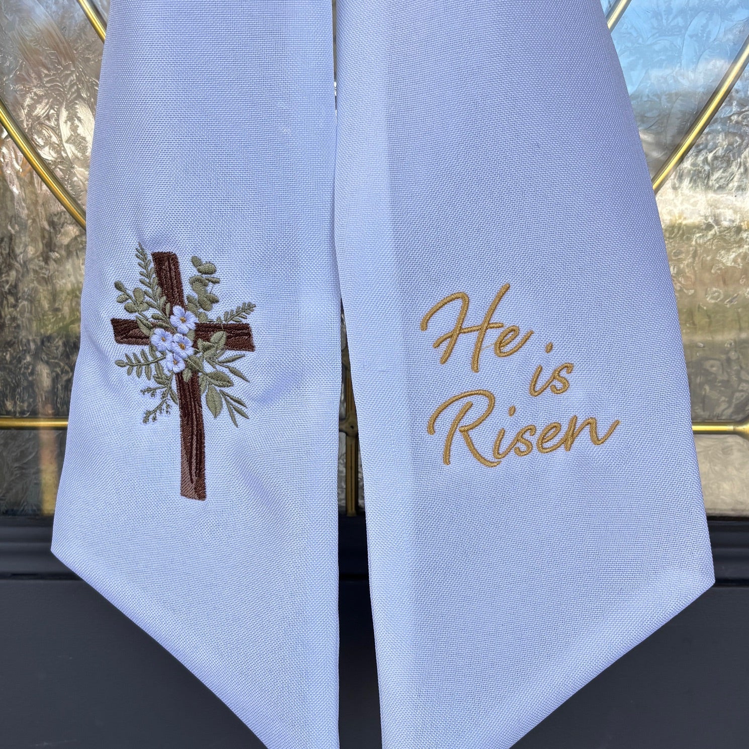 Embroidered Easter Wreath Sash