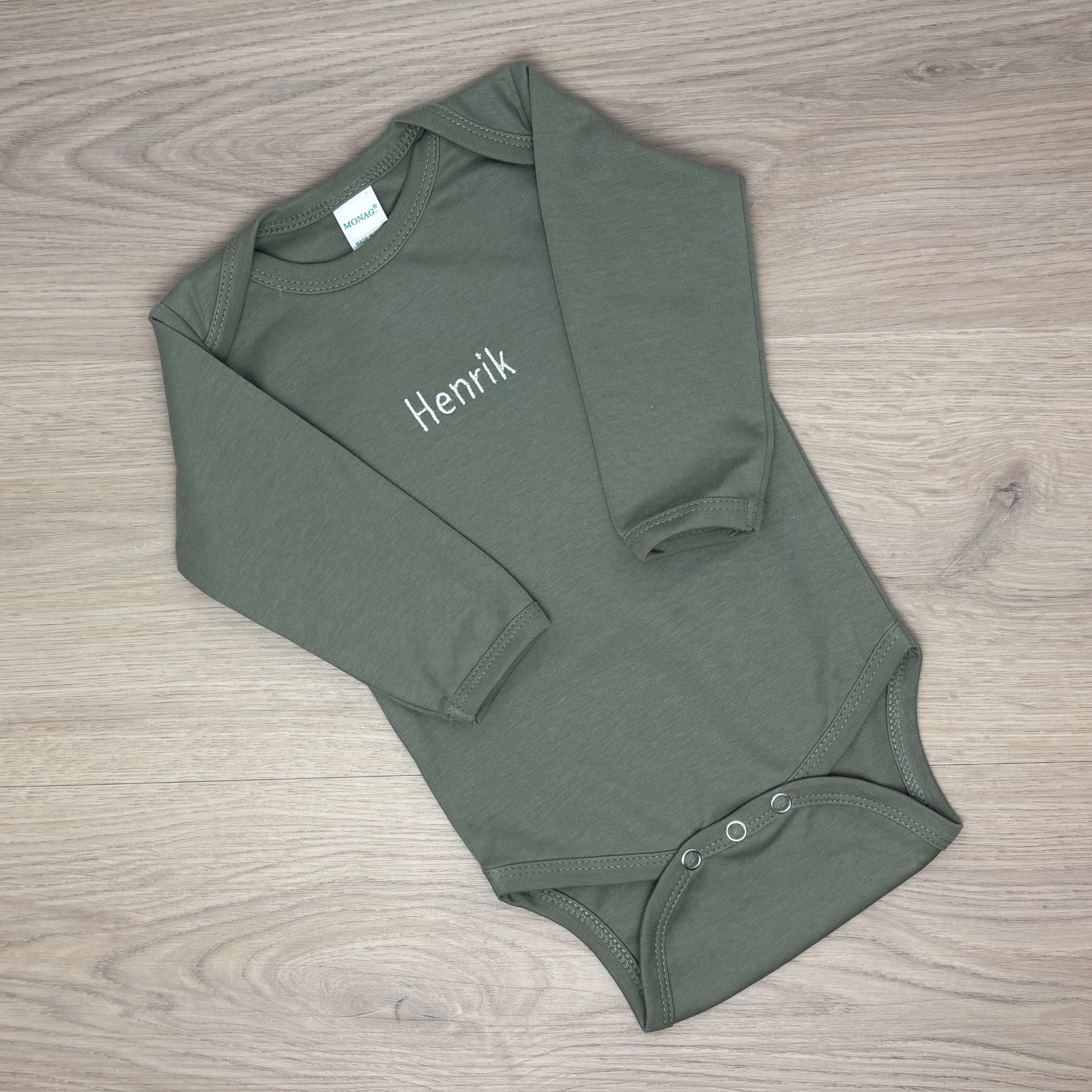 Embroidered Organic Long Sleeve Infant Bodysuit