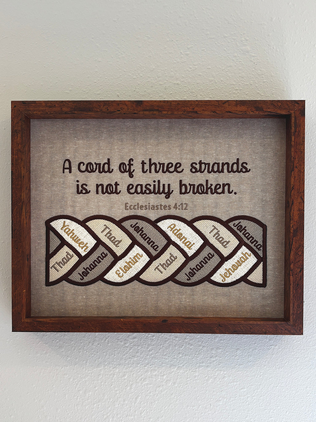 Cord of Three Strands Personalized, Framed Artwork