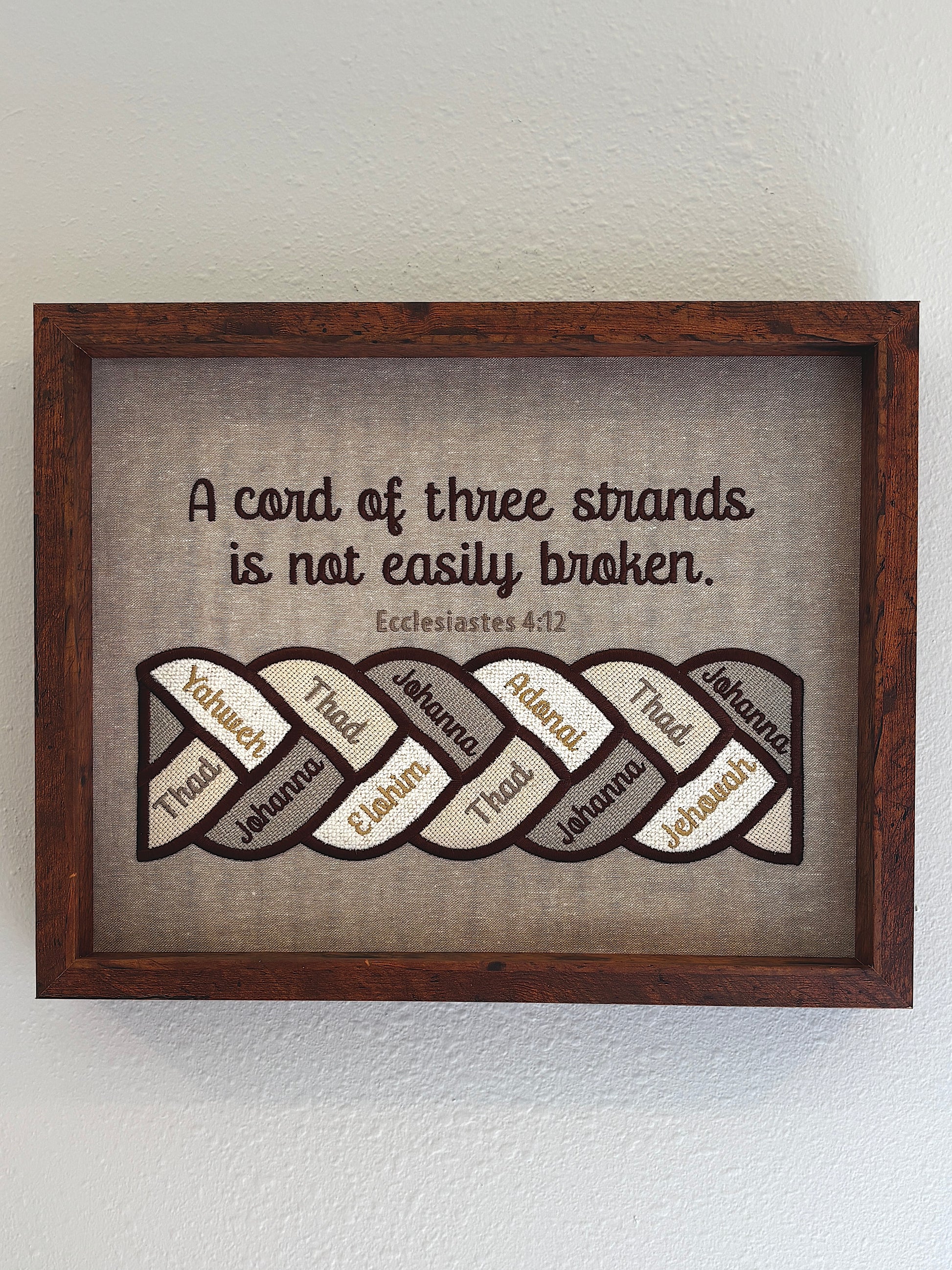 Cord of Three Strands Personalized, Framed Artwork