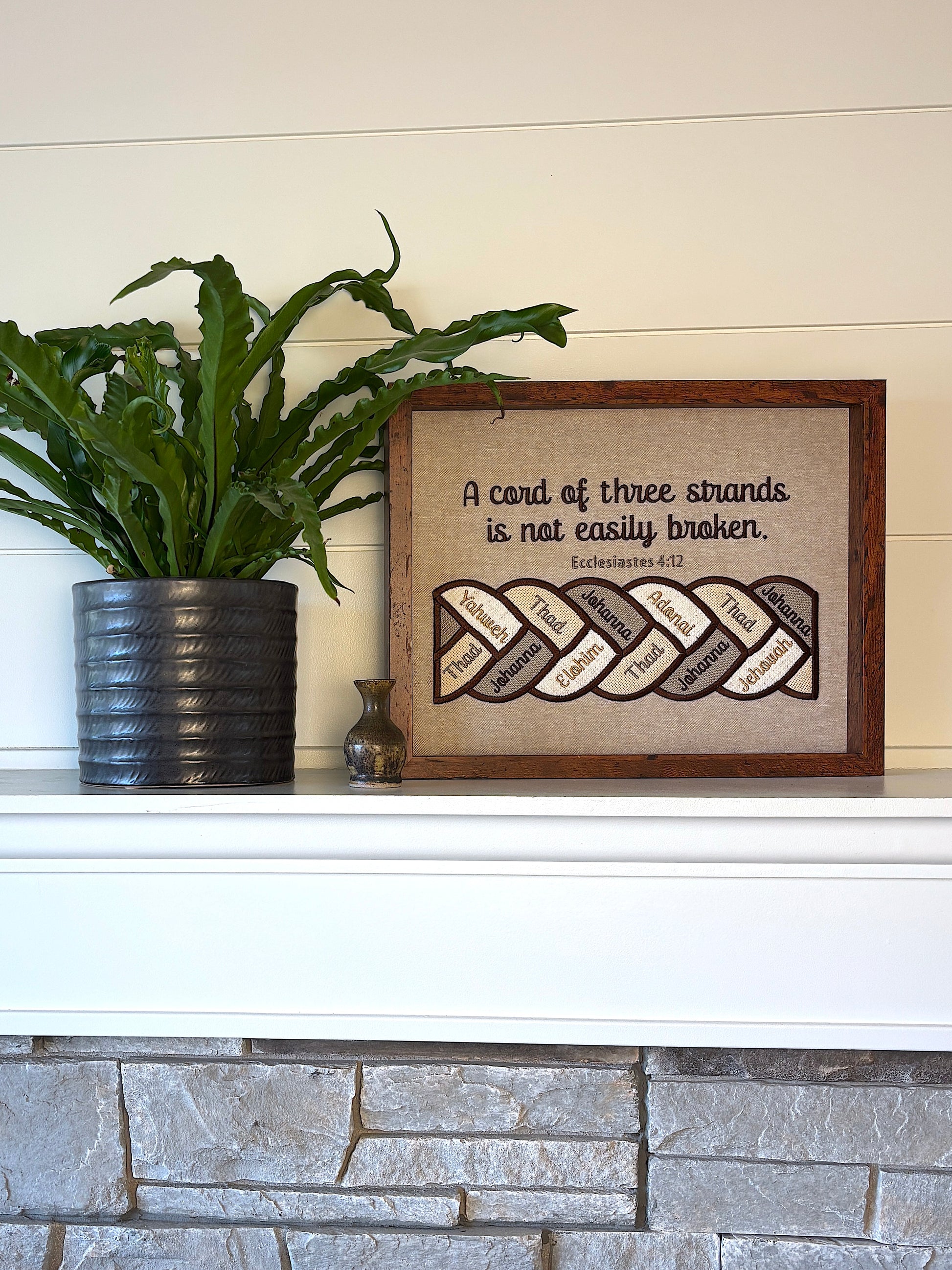 Cord of Three Strands Personalized, Framed Artwork