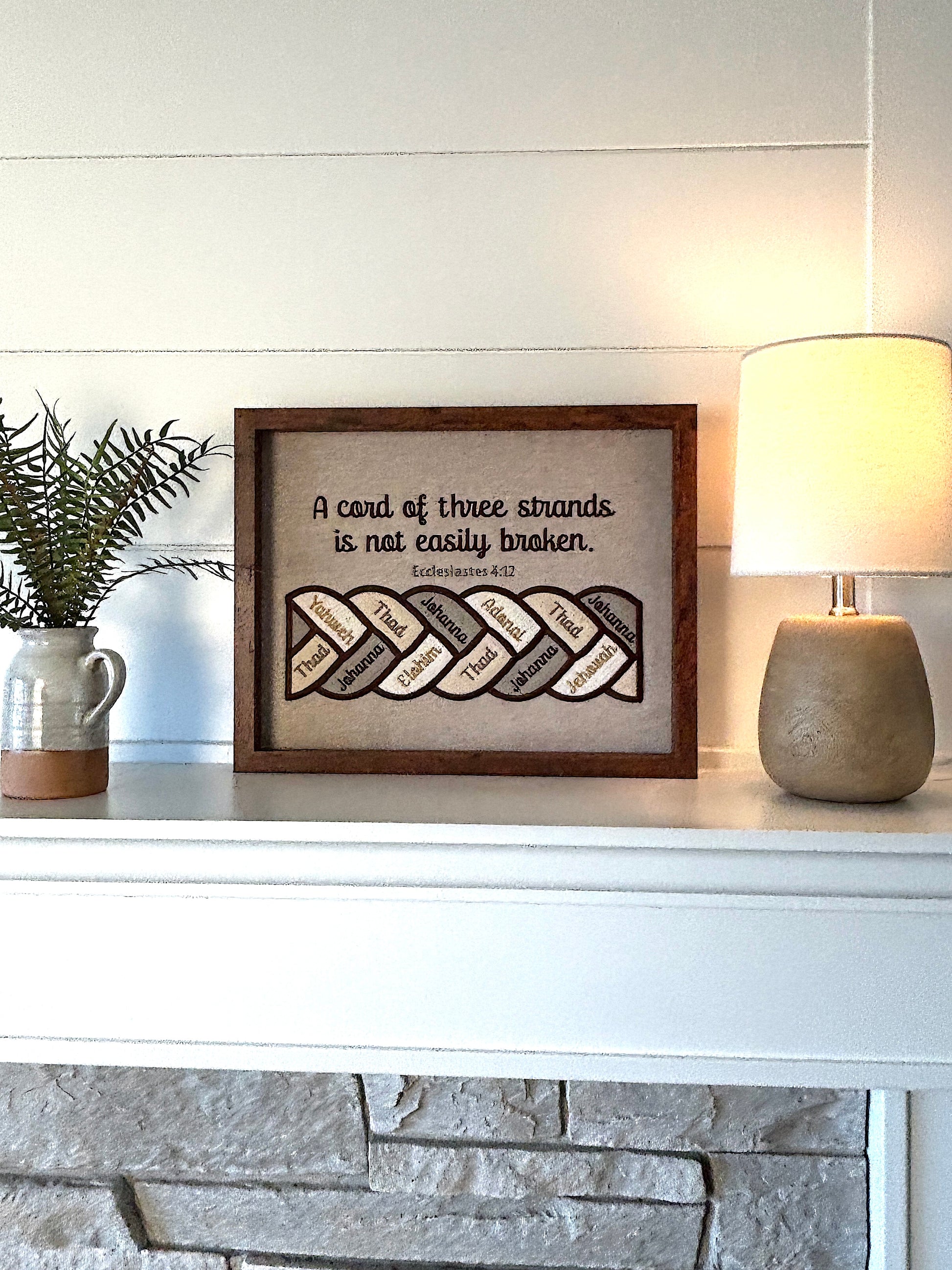 Cord of Three Strands Personalized, Framed Artwork