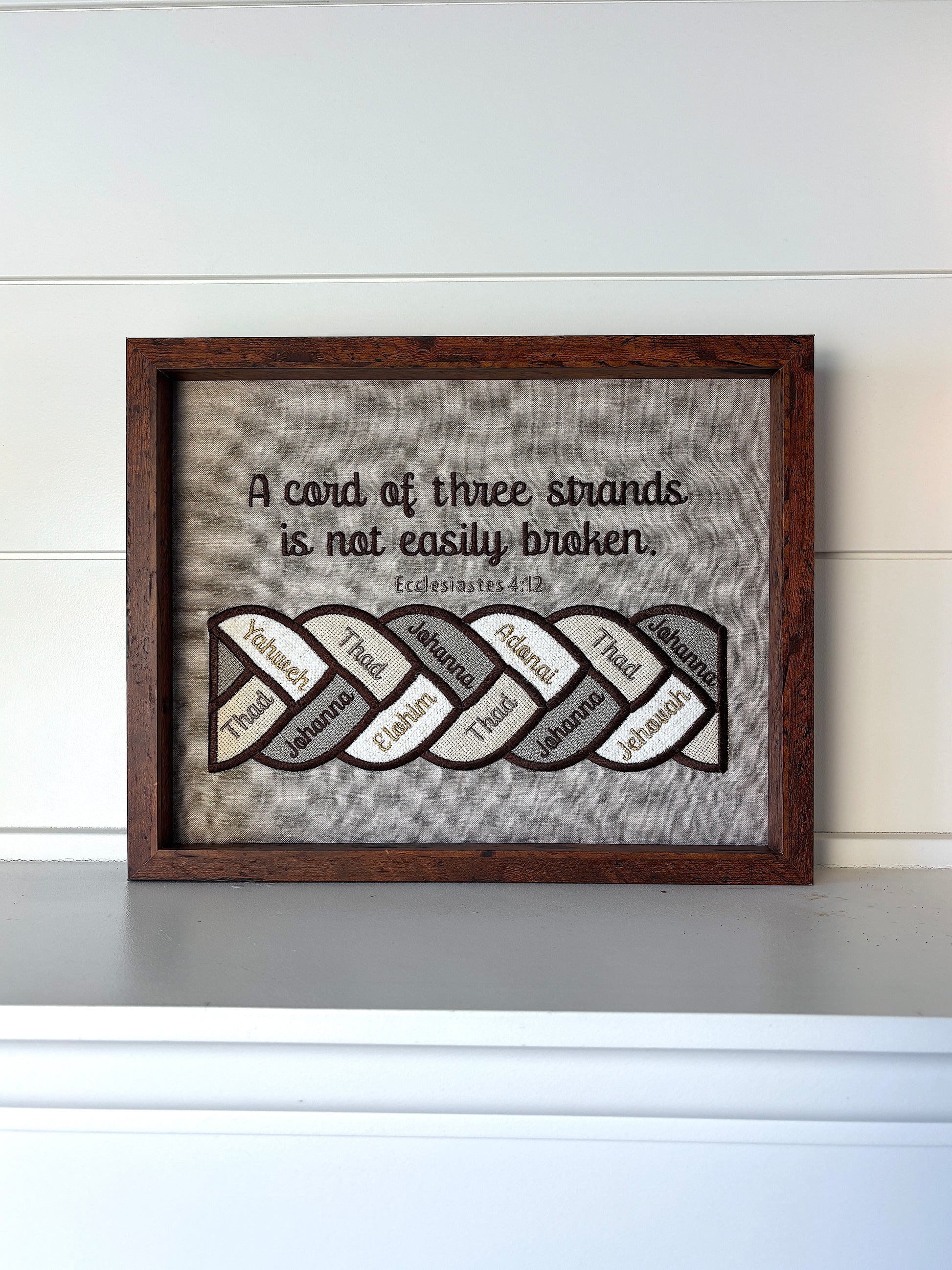 Cord of Three Strands Personalized, Framed Artwork