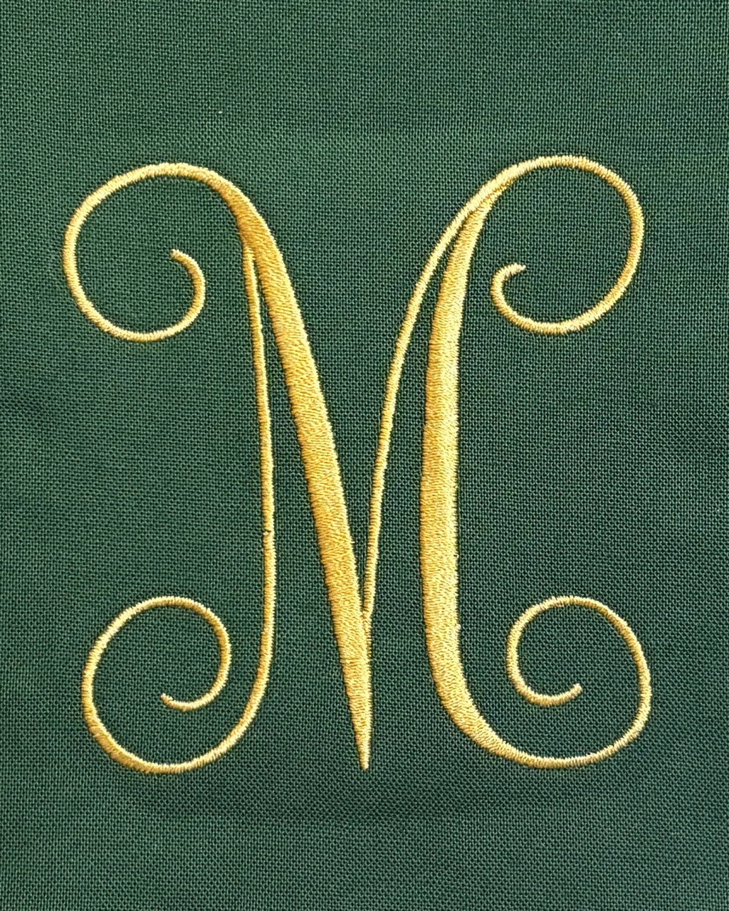 Green & Gold Christmas Tree Monogram Wreath Sash