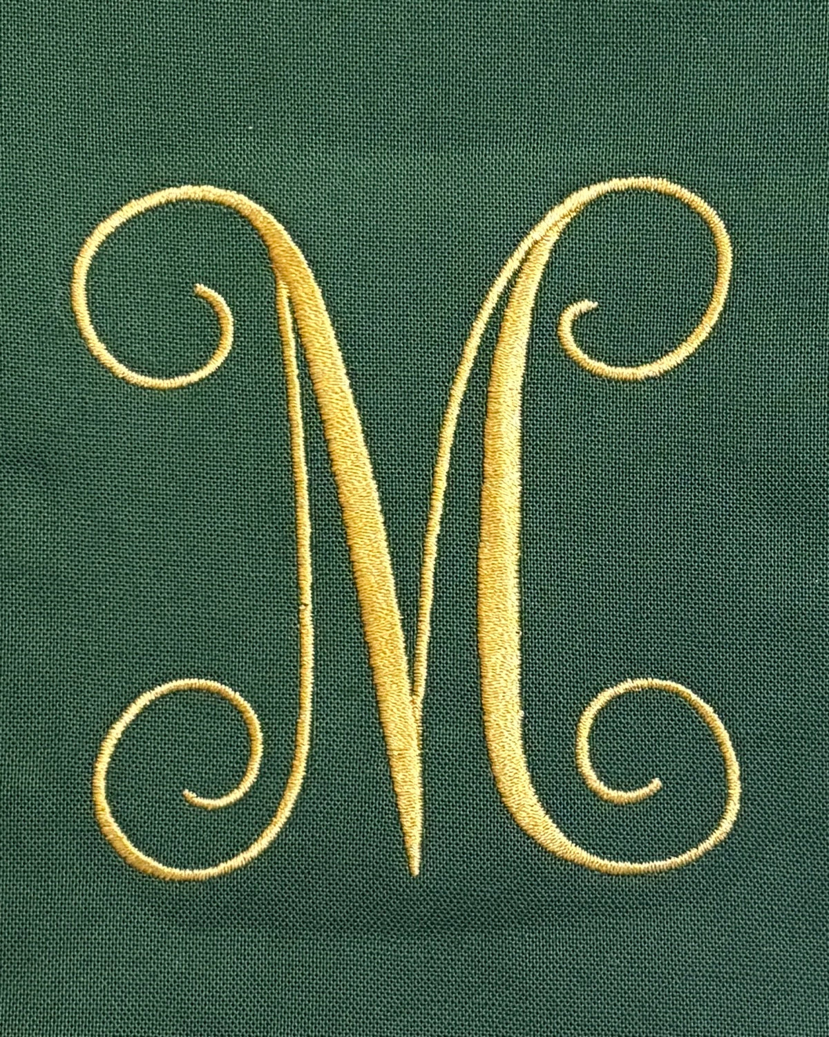 Green & Gold Christmas Tree Monogram Wreath Sash