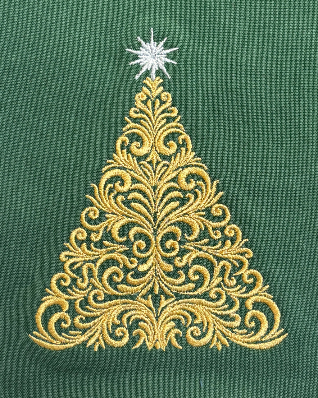 Green & Gold Christmas Tree Monogram Wreath Sash