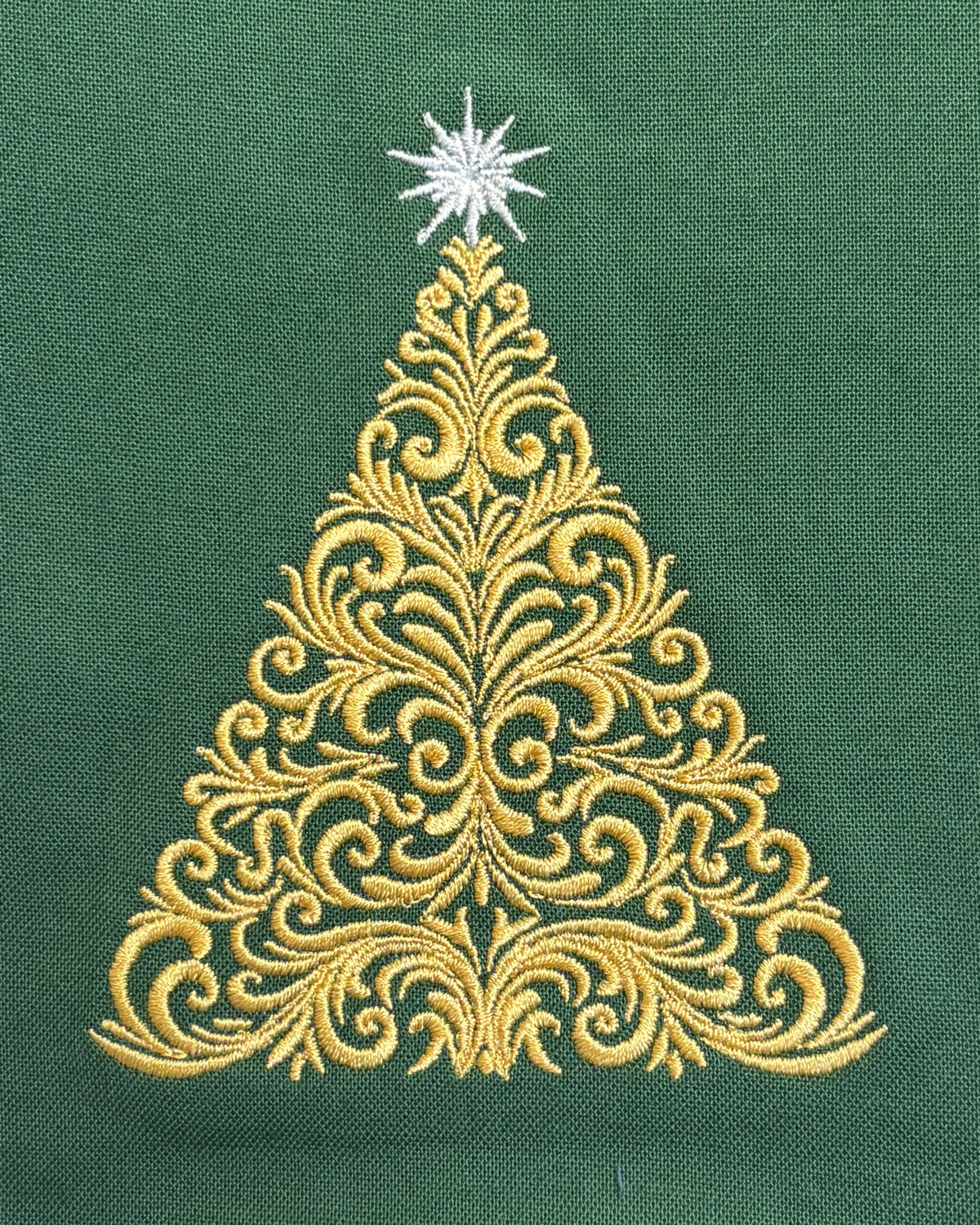 Green & Gold Christmas Tree Monogram Wreath Sash