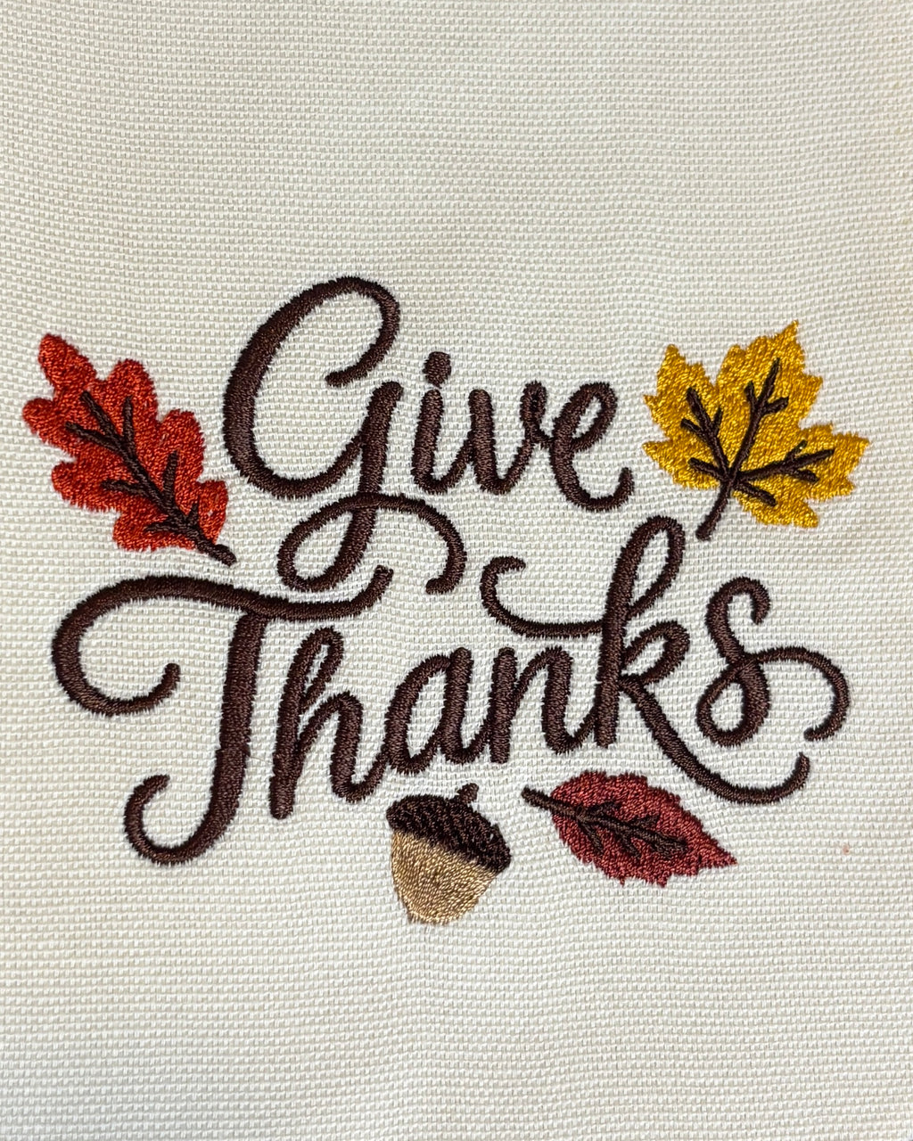 Give Thanks Monogram Wreath Sash - Ivory