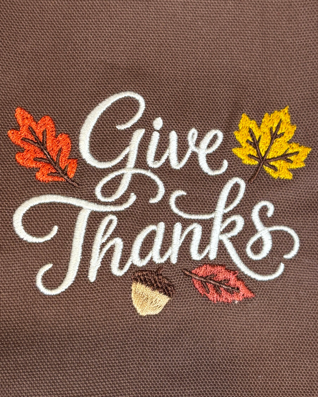 Give Thanks Monogram Wreath Sash - Brown