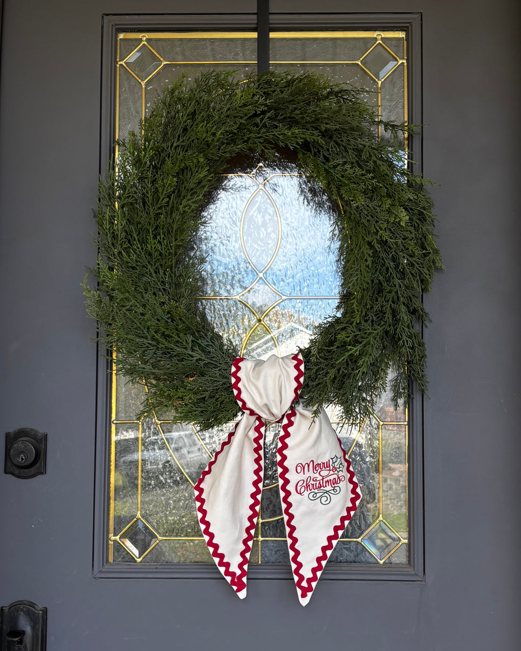 Merry Christmas Wreath Sash