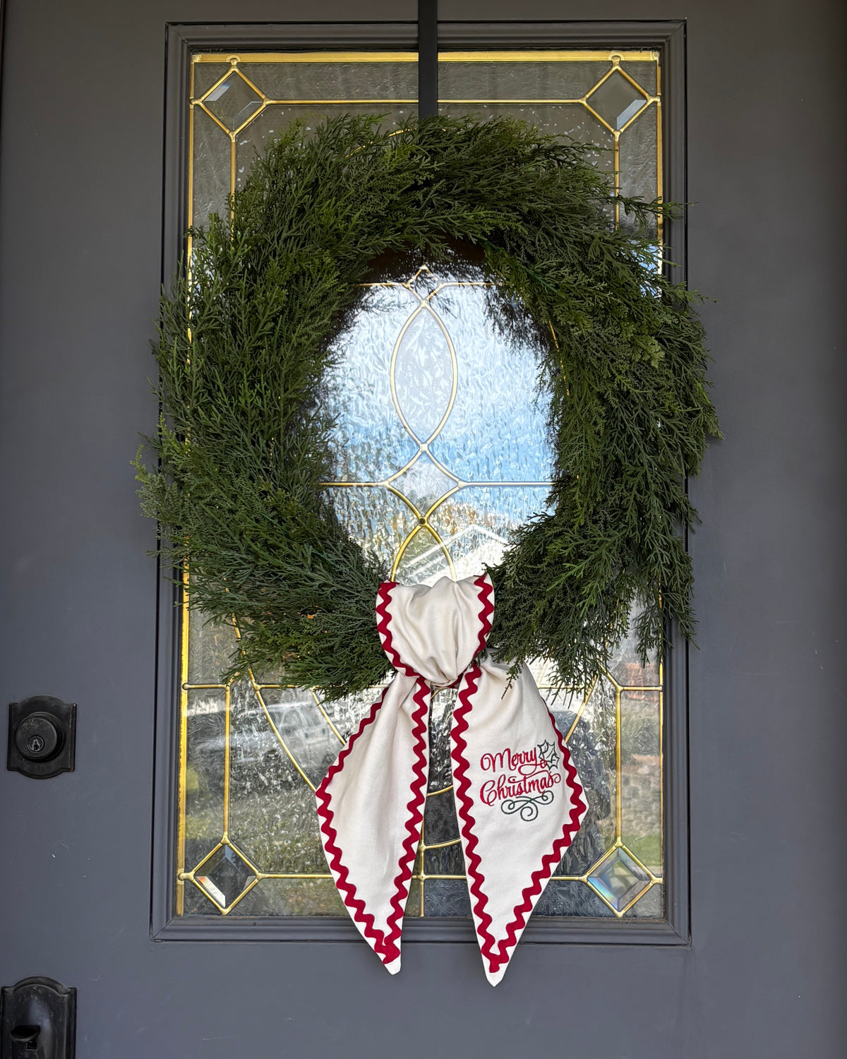 Merry Christmas Wreath Sash