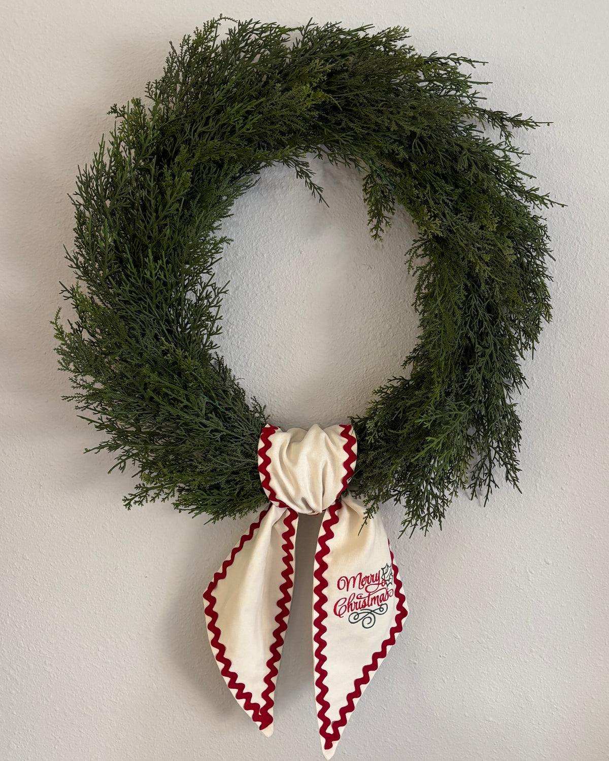 Merry Christmas Wreath Sash