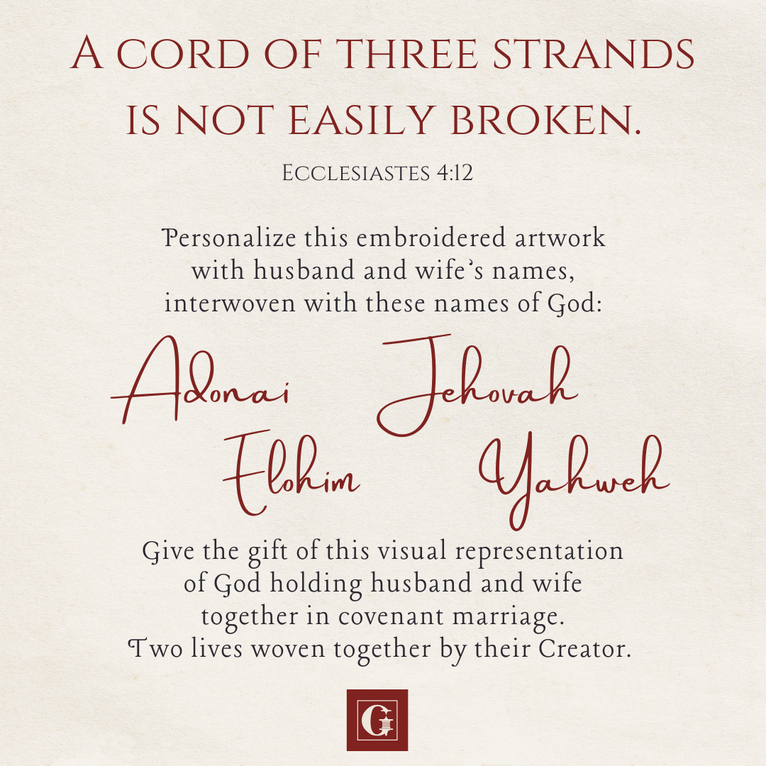 Cord of Three Strands Personalized, Framed Artwork
