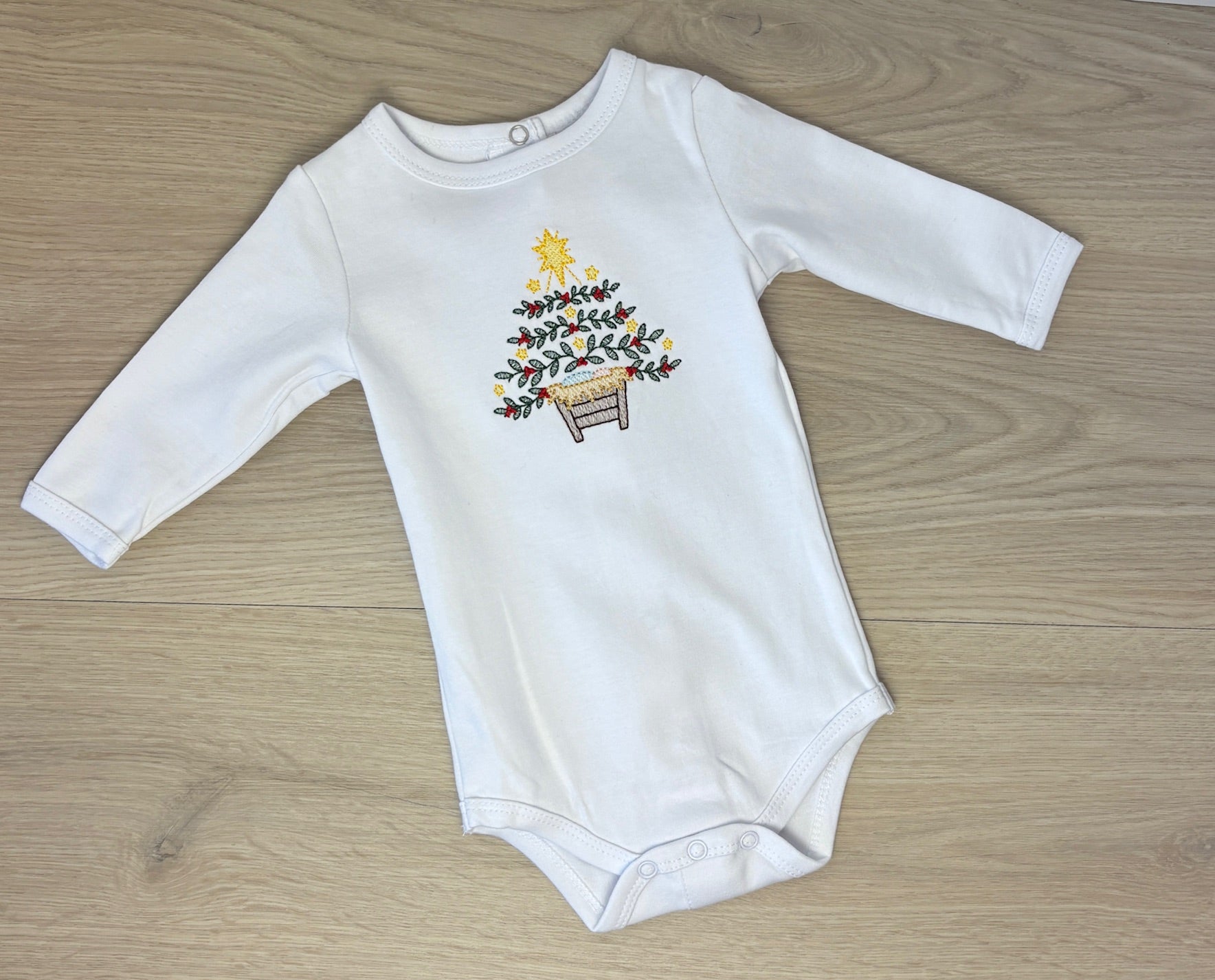 Nativity Christmas Tree - Long Sleeve Bodysuit