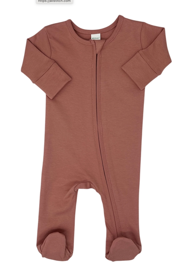 Embroidered Organic Long Sleeve Infant Romper